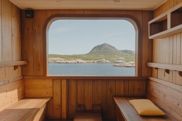 Wooden cabin with ocean view