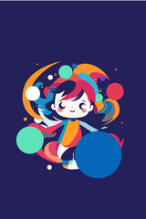 Child, Love, Happiness, Joy, Colors, Childhood, Artwork, Vector