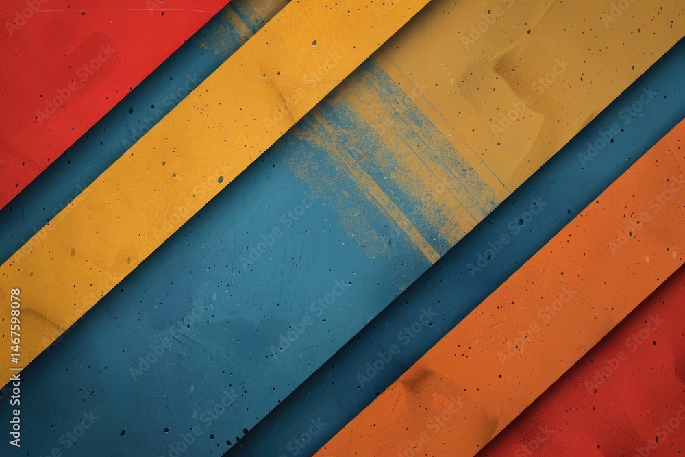 Poster abstract vibrant geometric shapes on surface of contemporary design express scene of seamless patter