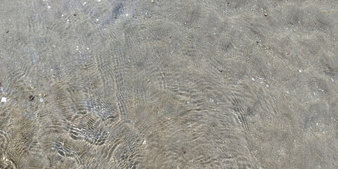 Background summer with water ripple on the sand beach, spa product banner, holiday