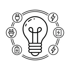 Happy Lightbulb Idea with Growth Chart