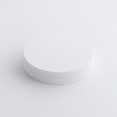 White Stacked Circular Coasters with Minimal Look