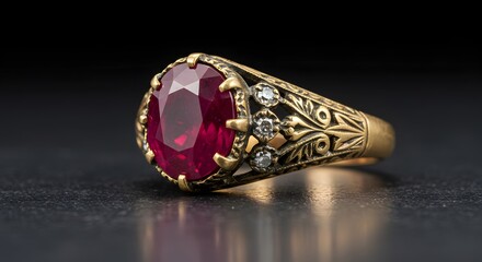 Detailed gemstone ring image