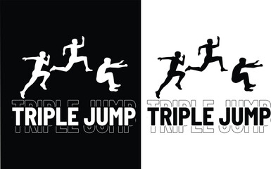 triple jump typography t-shirt design. design. 
