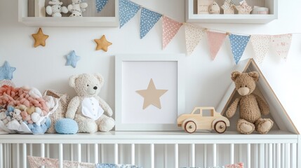 Cozy nursery with toys, decor, and soft colors for children