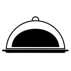 Obraz premium restaurant cloche on white background