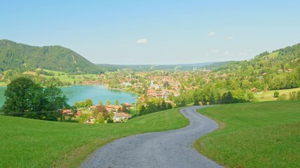 Germany’s peaceful lake region near Miesbach offers a tranquil summer setting with alpine charm and natural beauty
