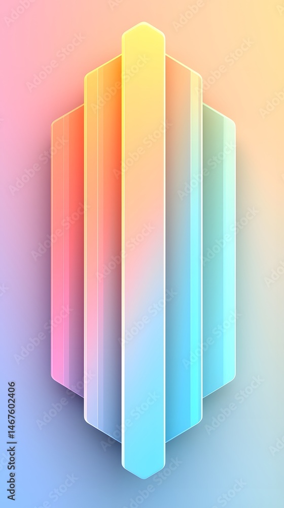 Poster abstract colorful geometric design with vertical gradient stripes