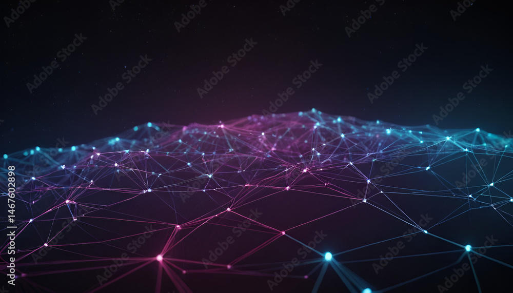 Poster computer neural network tech concept background