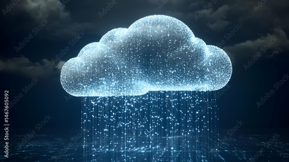 Poster abstract digital cloud data network concept