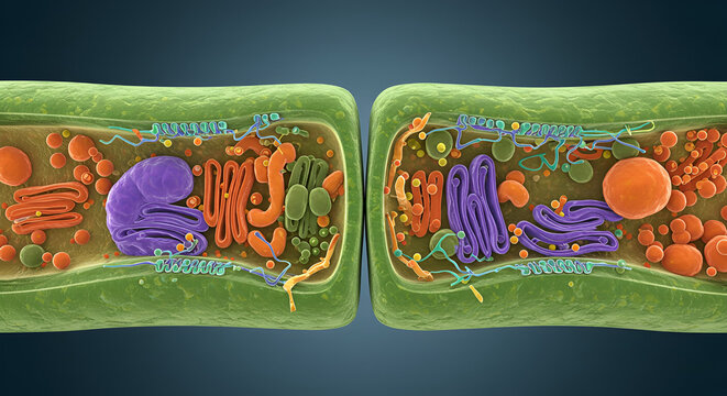Diagram of Plasmodesmata Between Adjacent Plant Cells