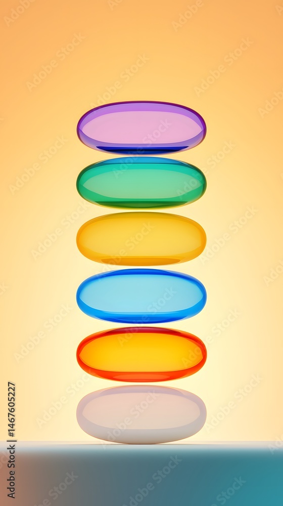 Aufkleber abstract colorful translucent venn diagram with overlapping circles