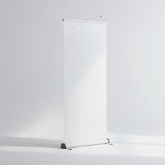 White Freestanding Vertical Banner on Base