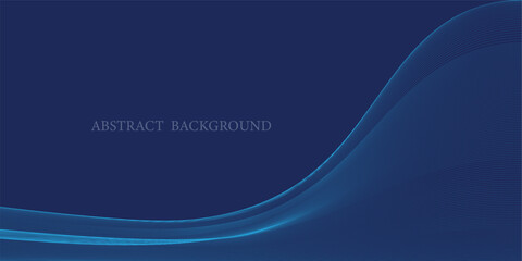 Dark Blue Abstract Wave Background with Smooth Flowing Lines and Gradient Motion
