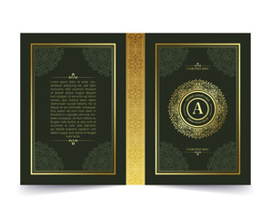 Luxury gold ornamental book cover design