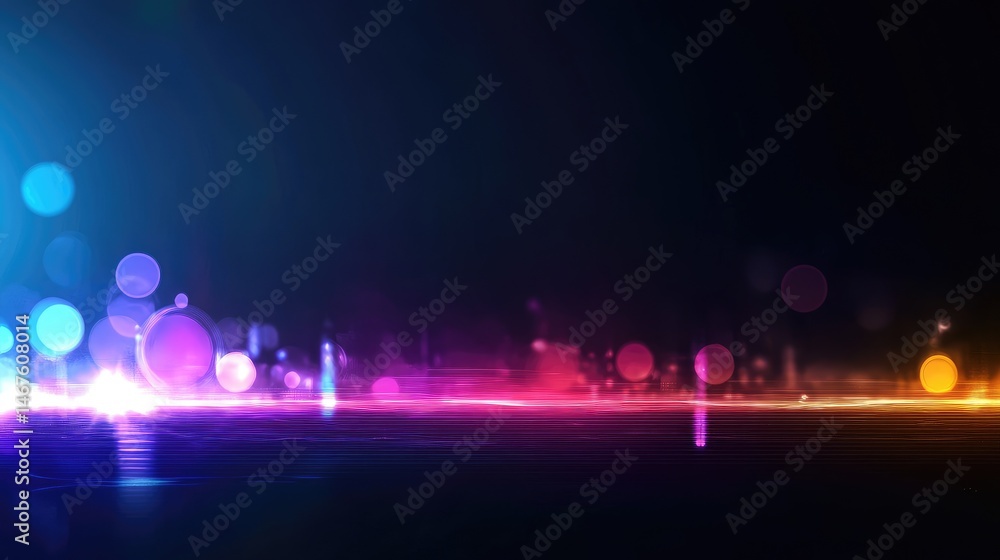 Poster dynamic blurred background gradient with light spots and lens flares