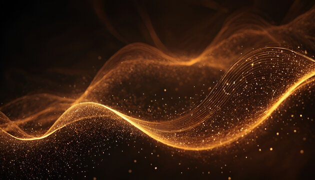 Orange yellow curved lines. Light painting.