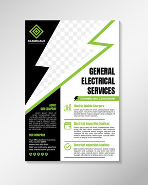 general electrical services flyer template. editable poster design. customizable banners and posters. Utilize the finest editable templates for electrician installers and technicians.