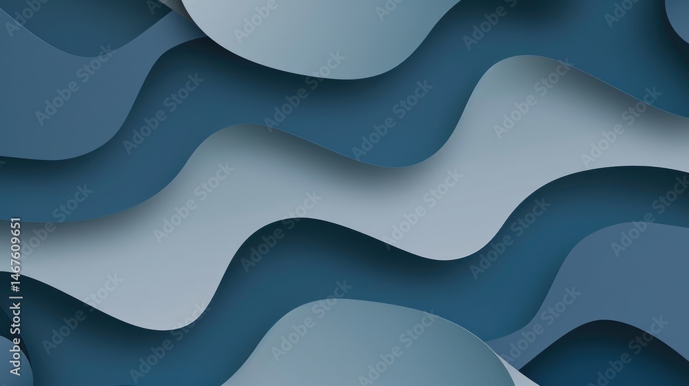 Poster the abstract picture of the blue wave repetitive pattern polygon geometry in the background, geometr