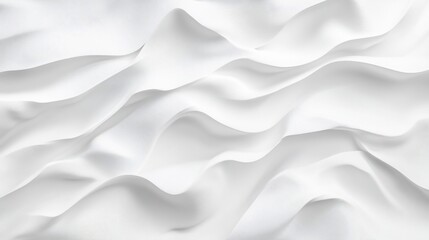 Obraz premium Elegant White Fabric Waves Background, Modern Minimalist Texture Design