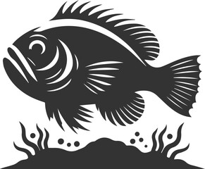 Grunt fish vector silhouette