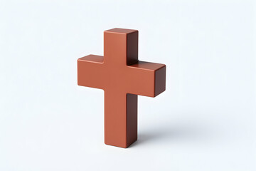 Fototapeta premium A simple yet striking brown cross symbol, representing faith and spirituality