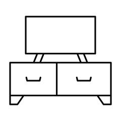 Tv Stand thinline icon, vector, pixel perfect, illustrator file 
