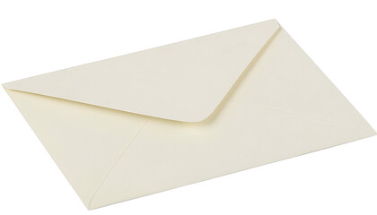 Cream colored envelope on black background