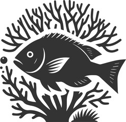 Grunt fish vector silhouette