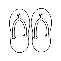 flip flops line icon with white background vector stock illustration
