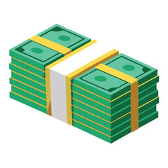 Stacks of crisp hundred-dollar bills secured with bands