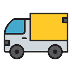 Delivery truck with yellow box icon