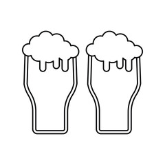 beer line icon with white background vector stock illustration