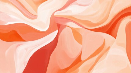 Abstract watercolor curves in warm orange hues artistic expressions