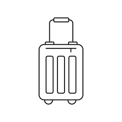 suitcase line icon with white background vector stock illustration