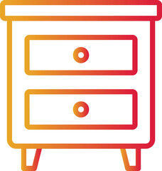 Obraz premium End Table Color gradient illustration vector icon 