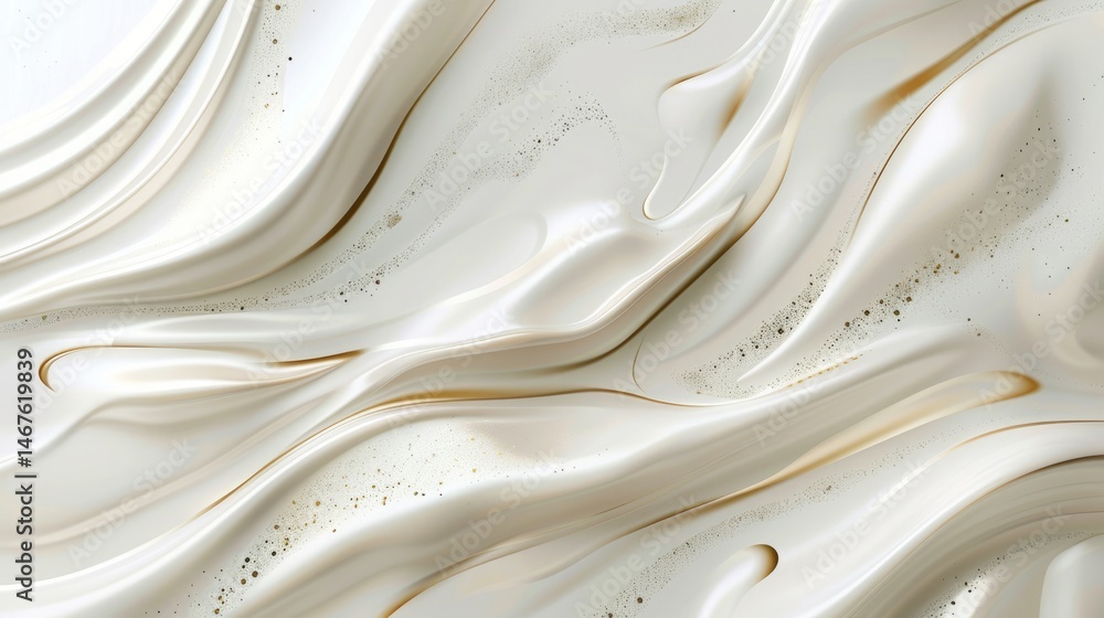 Poster abstract creamy white and beige flowing patterns. background image of fabric texture with white or c