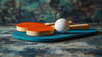 Stylish ping pong set showcasing creative sport equipment arrangement indoors
