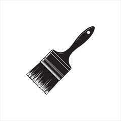 Black Silhouette of a Paintbrush Icon