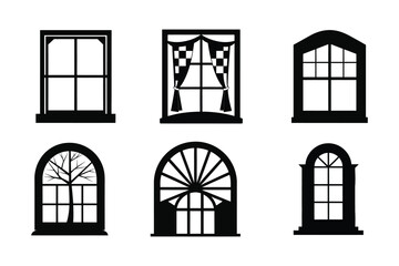window Silhouette Vector illustration, window Silhouette bundle