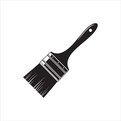 Black Silhouette of a Paintbrush Icon