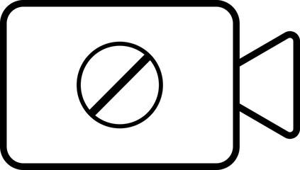 "Video Camera with Slash Icon – Video Off or Camera Disabled Symbol for UI/UX Design"

