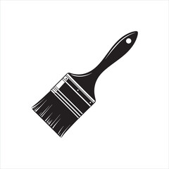 Black Silhouette of a Paintbrush Icon