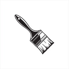 Black Silhouette of a Paintbrush Icon