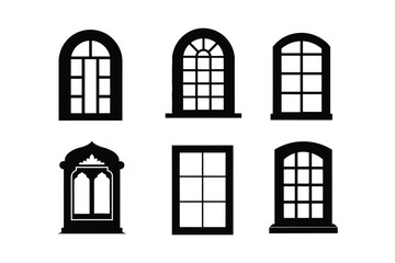 window Silhouette Vector illustration, window Silhouette bundle