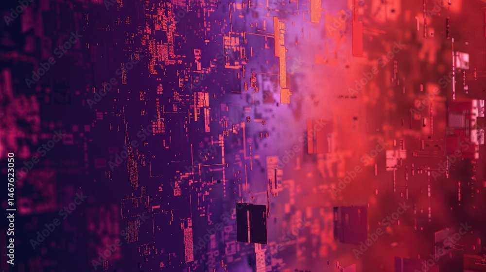 Poster abstract picture micro light sparkling particle represent data flow vivid flowing wave with high tec