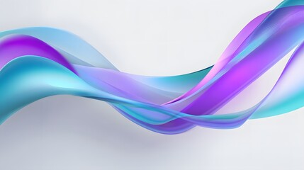 Fototapeta premium Flowing Abstract Waves in Soft Blue and Purple Tones on Light Background for Artistic Design