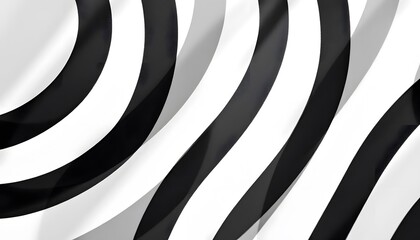 Obraz premium Abstract Black and White Wave Pattern Design