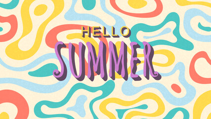 Summer Abstract Background. Fluid Shapes Pattern