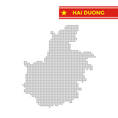 Obraz premium Dotted map of Hai Duong Province in Vietnam